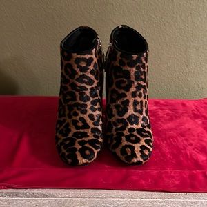 Leopard print booties